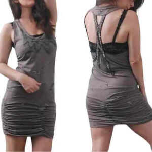 MISS ME Brown Bedazzled Bodycon Dress Size Small Stretch Sexy